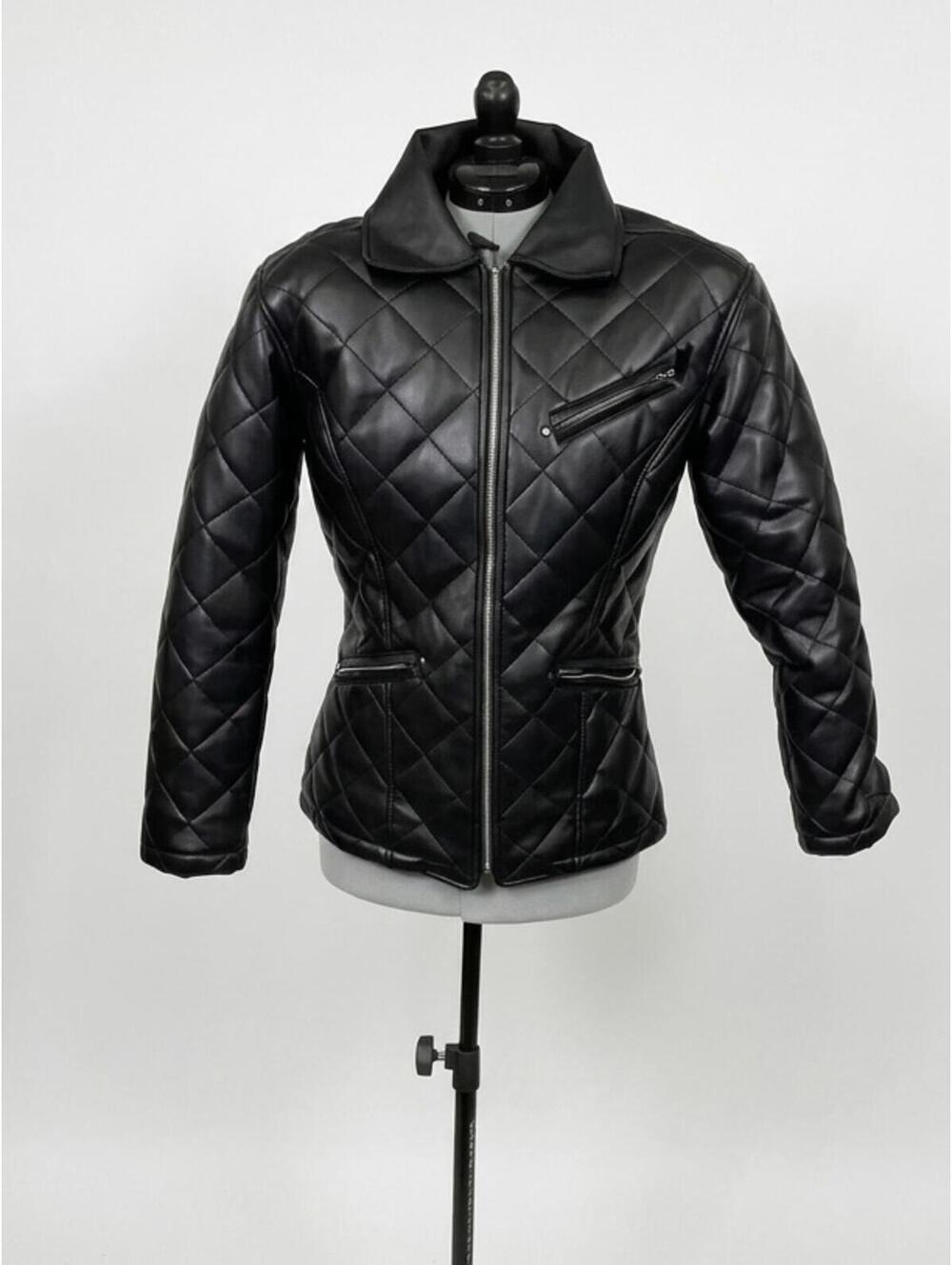Neutral Zone Black Fitted Leather Jacket w/ Silver Zippers (L)